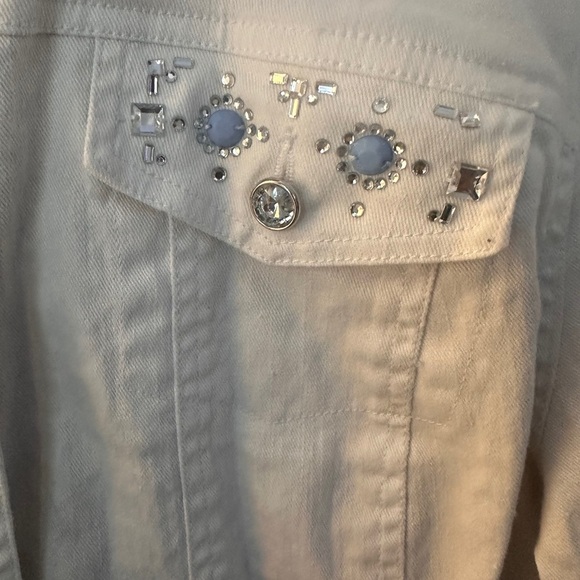 Ruby Rd. White Denim Jacket with Embellishments - Picture 5 of 8